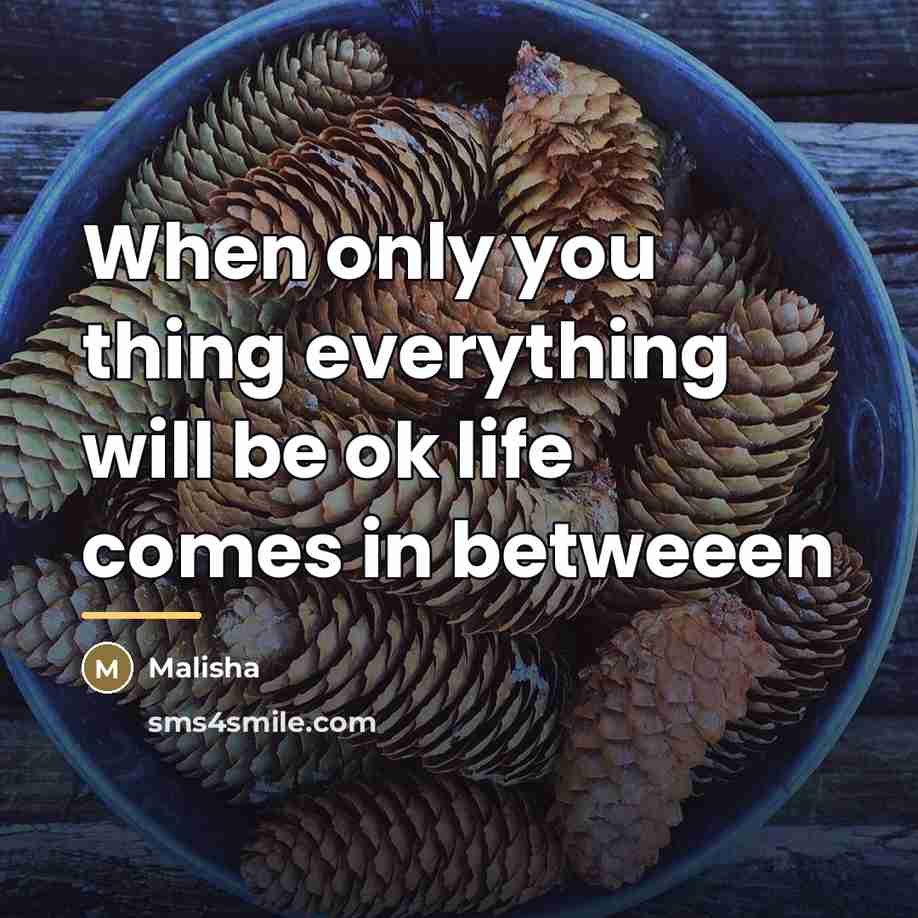 “When only you thing everything will be ok life comes…” quote by Anonymous