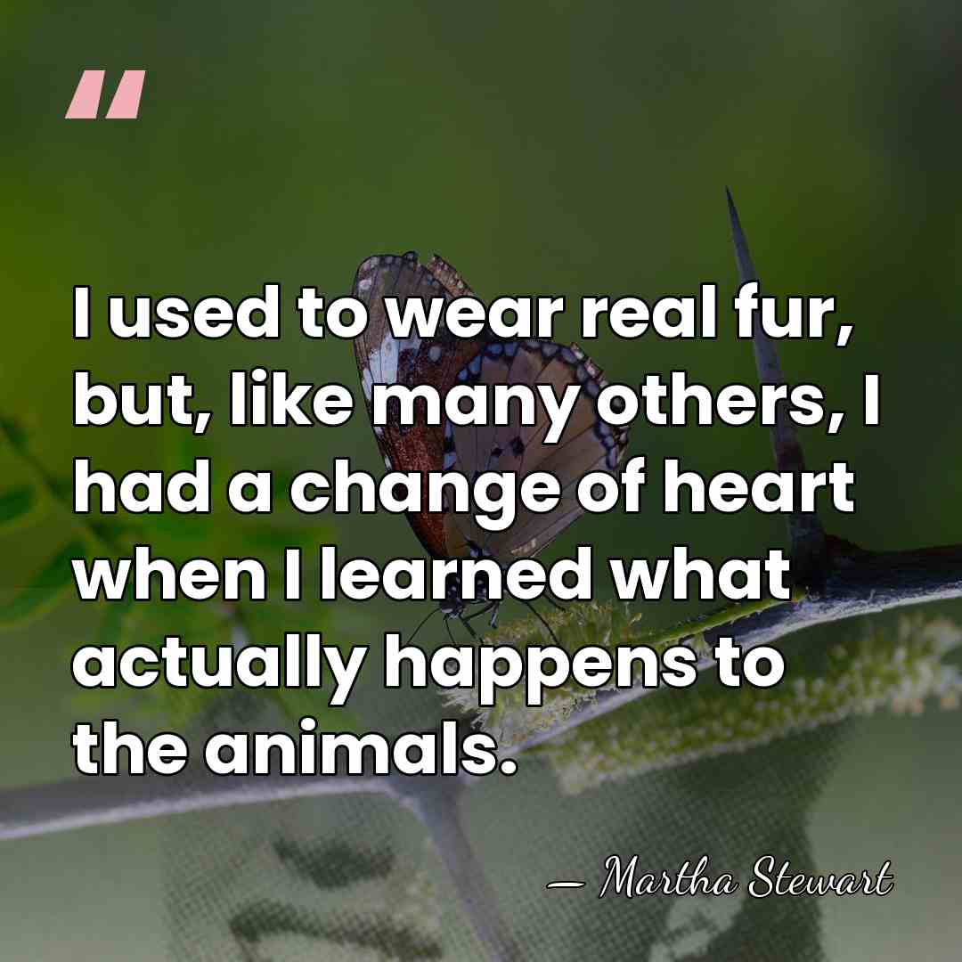 I used to wear real fur, but, like many others, I had&hellip; - Martha Stewart