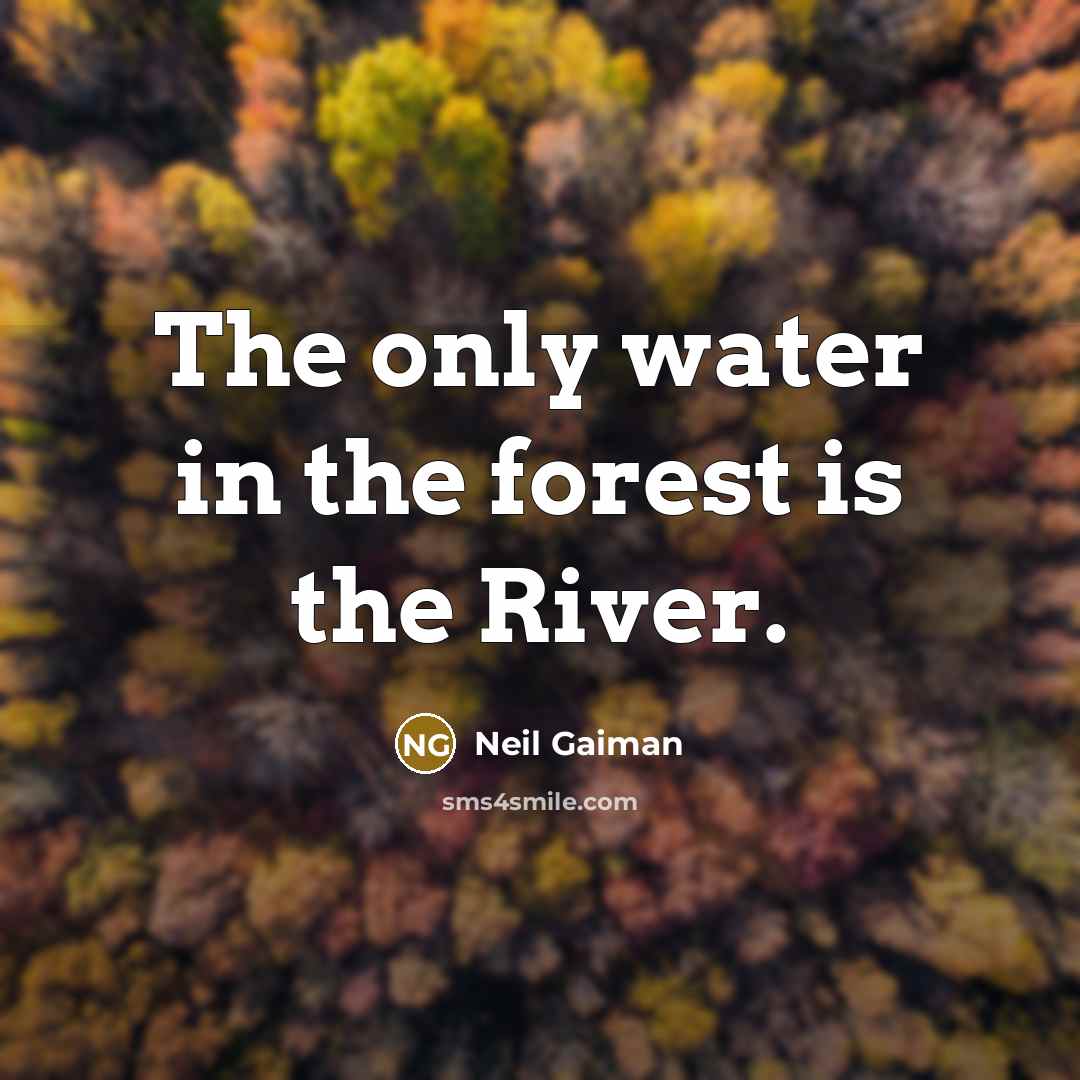 “The only water in the forest is the River.…” quote by Neil Gaiman