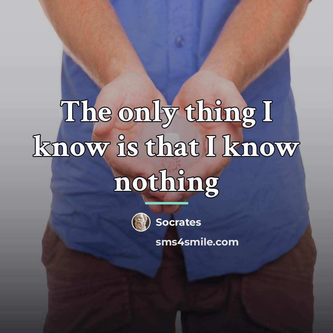 “The only thing I know is that I know nothing…” quote by Socrates