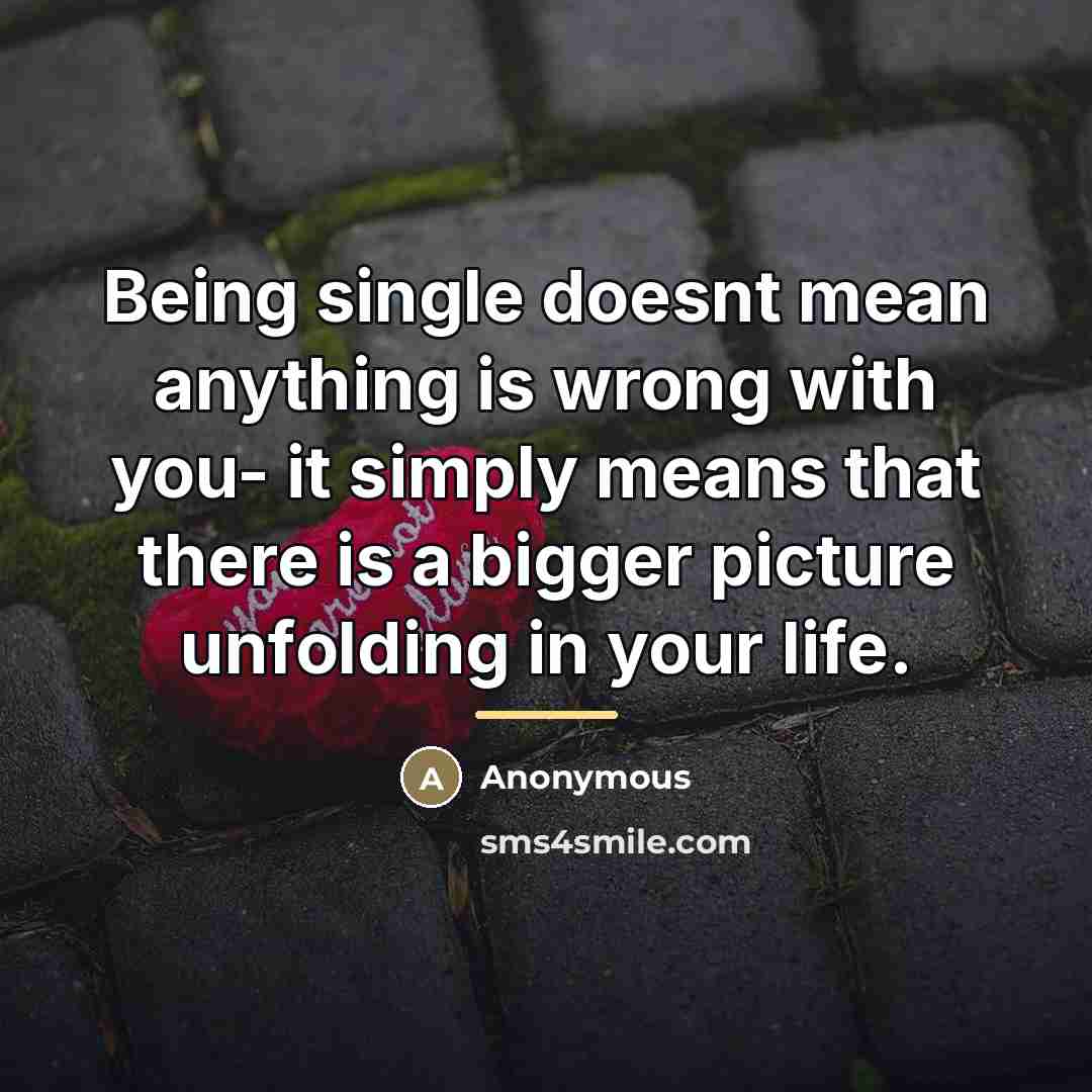 “Being single doesnt mean anything is wrong with you- it…” quote by Anonymous