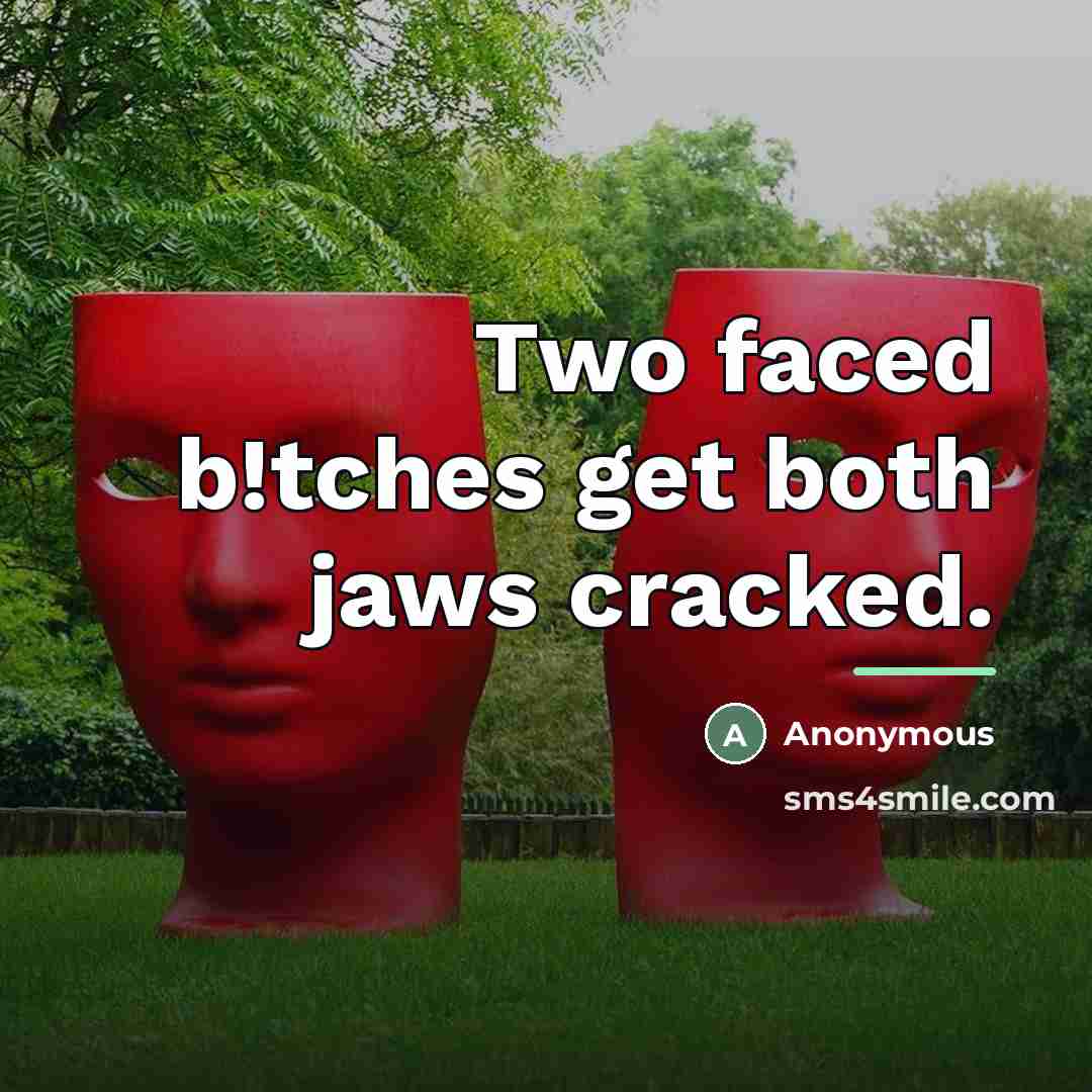 “Two faced b!tches get both jaws cracked.…” quote by Anonymous