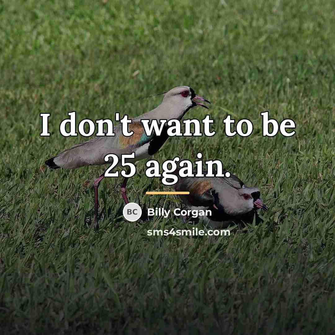 “I don't want to be 25 again.…” quote by Billy Corgan