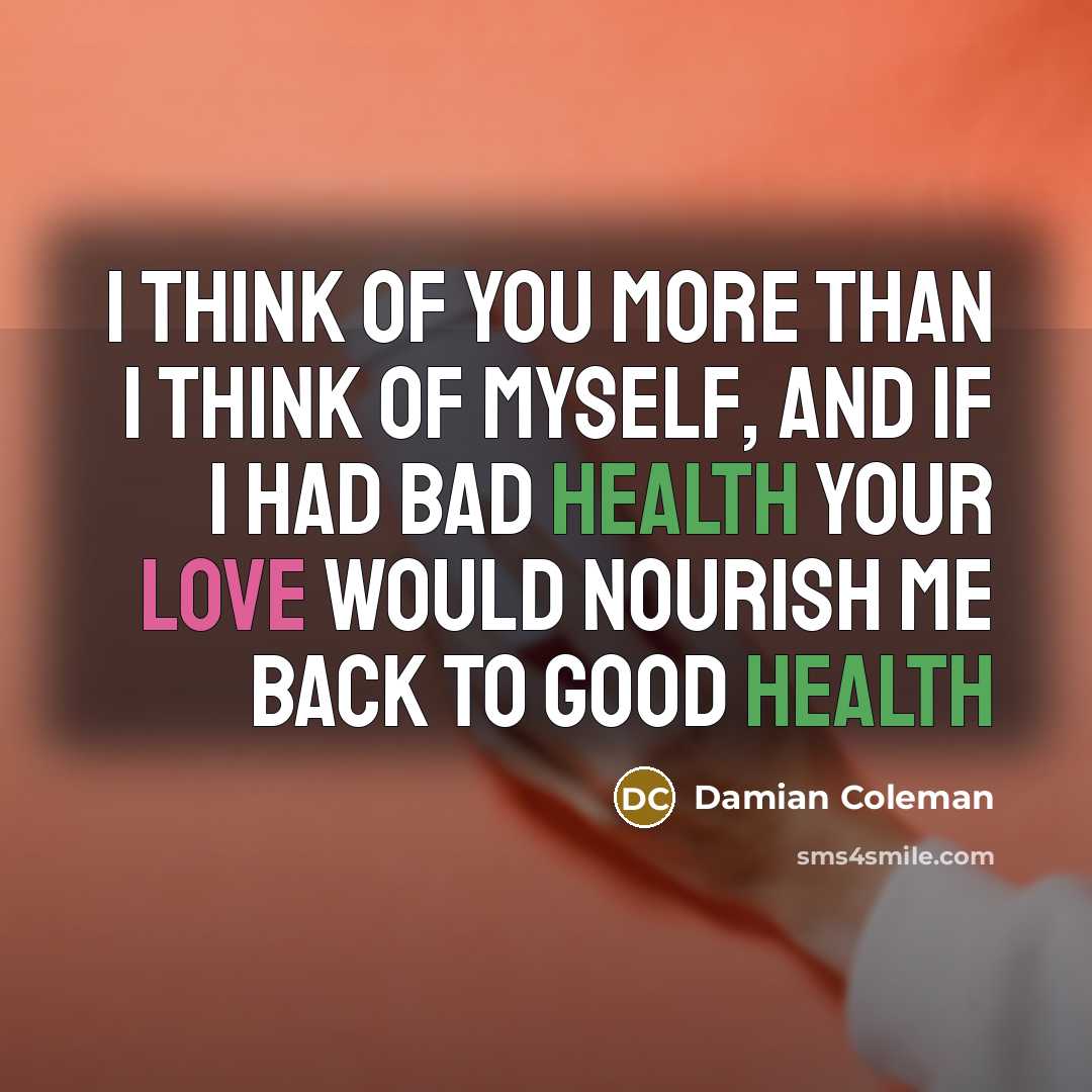 “I think of you more than I think of myself,…” quote by Damian Coleman