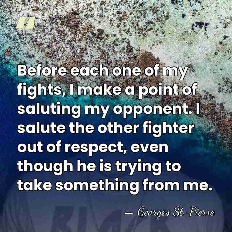 Before each one of my fights, I make a point of saluting&hellip; - Georges St-Pierre