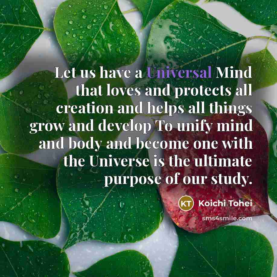 “Let us have a Universal Mind that loves and protects…” quote by Koichi Tohei