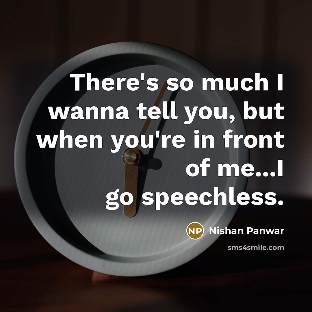 “There's so much I wanna tell you, but when you're…” quote by Nishan Panwar