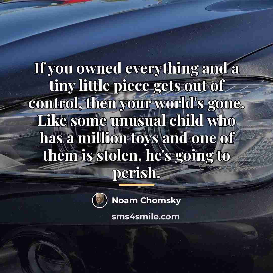 “If you owned everything and a tiny little piece gets…” quote by Noam Chomsky