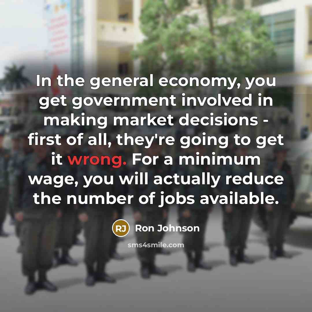 “In the general economy, you get government involved in making…” quote by Ron Johnson