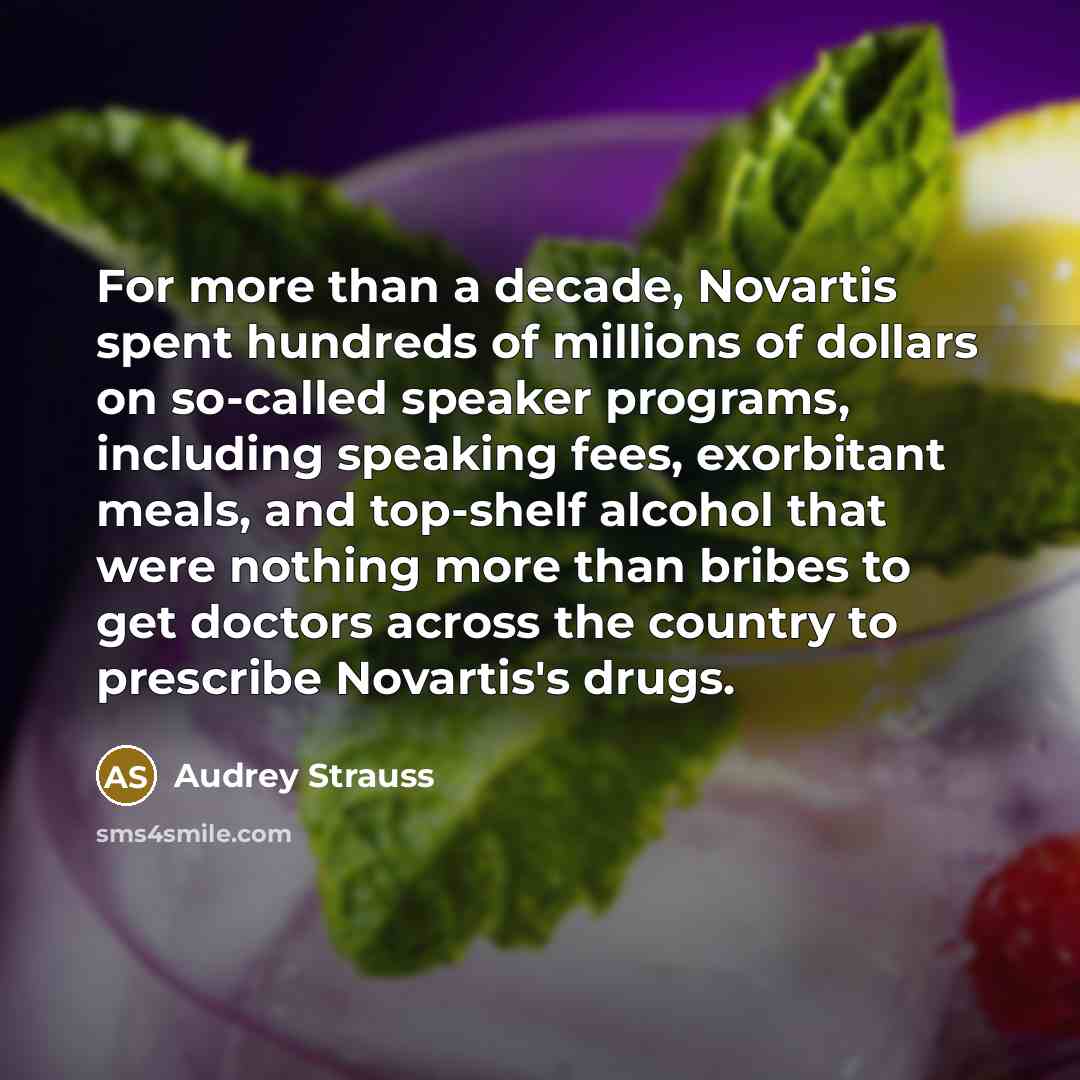 “For more than a decade, Novartis spent hundreds of millions…” quote by Audrey Strauss