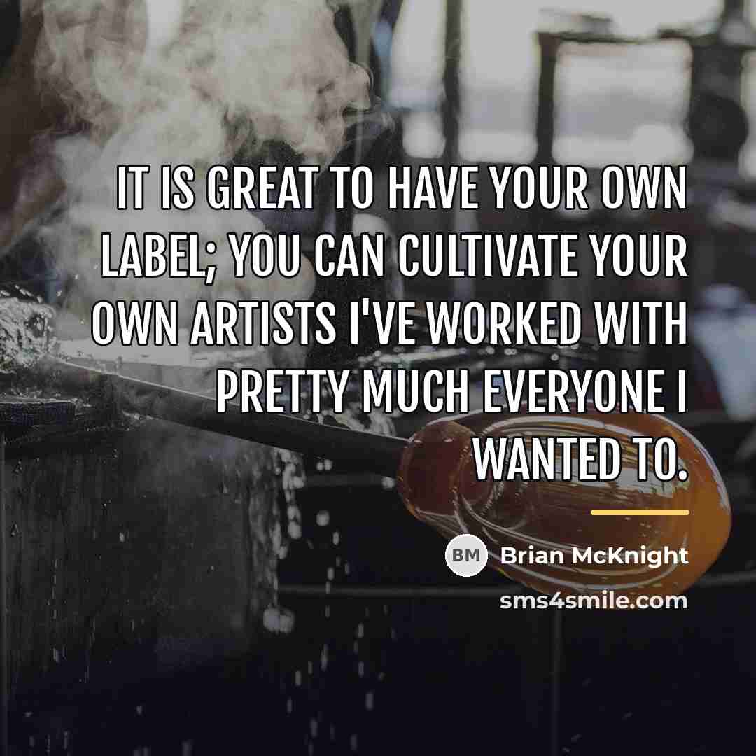 “It is great to have your own label; you can…” quote by Brian McKnight