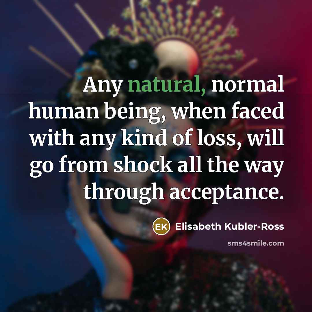 “Any natural, normal human being, when faced with any kind…” quote by Elisabeth Kubler-Ross