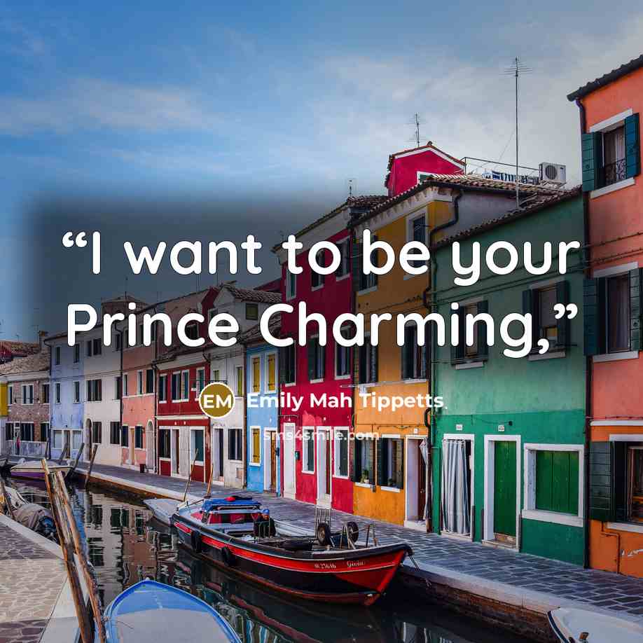 “I want to be your Prince Charming,” quote by Emily Mah Tippetts