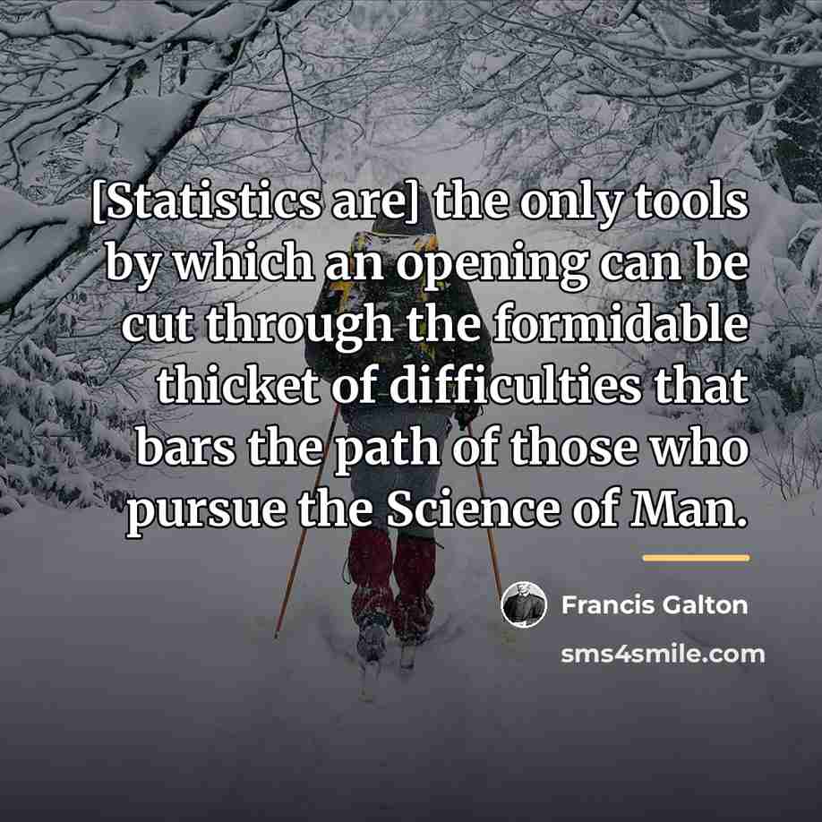 “[Statistics are] the only tools by which an opening can…” quote by Francis Galton