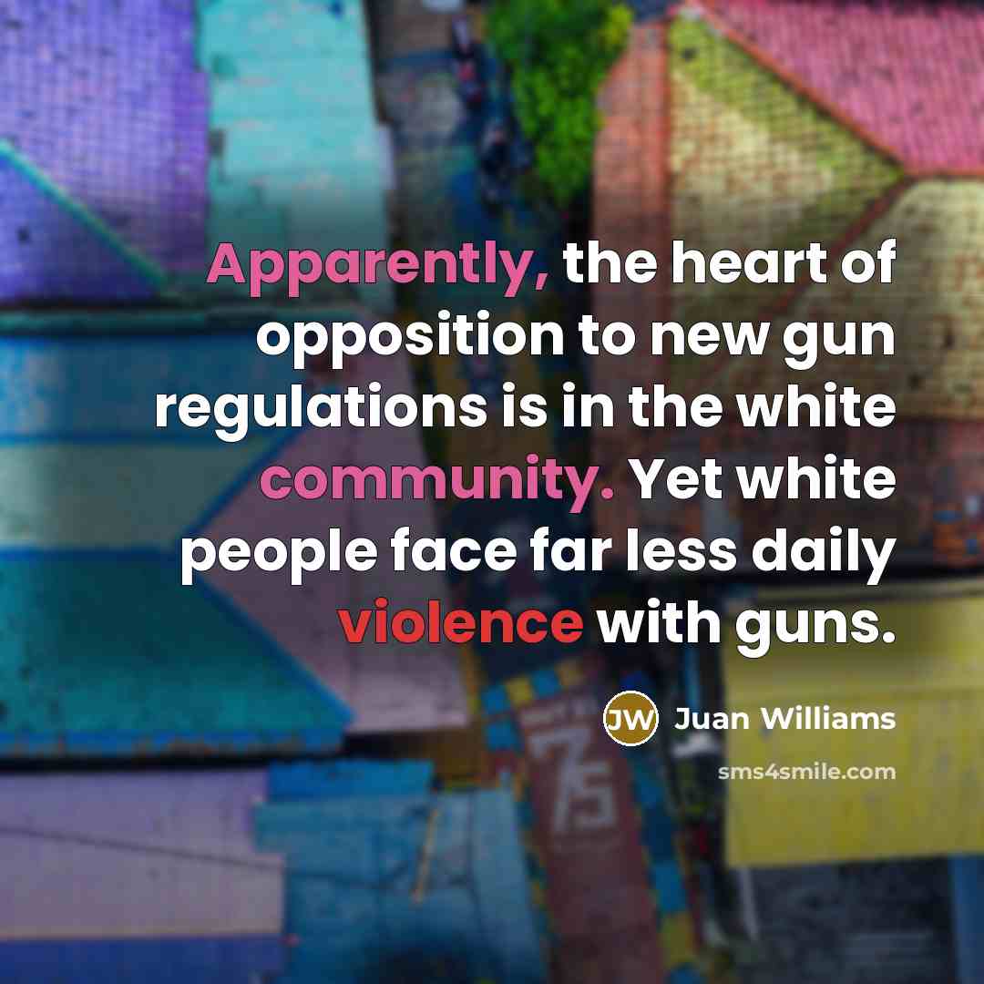 “Apparently, the heart of opposition to new gun regulations is…” quote by Juan Williams