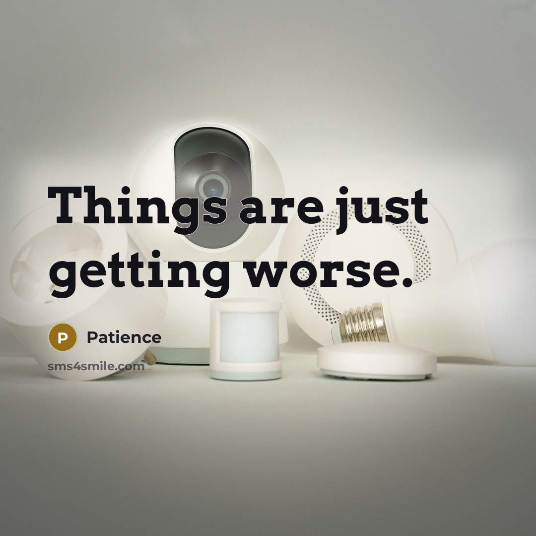 “Things are just getting worse.” quote by Patience