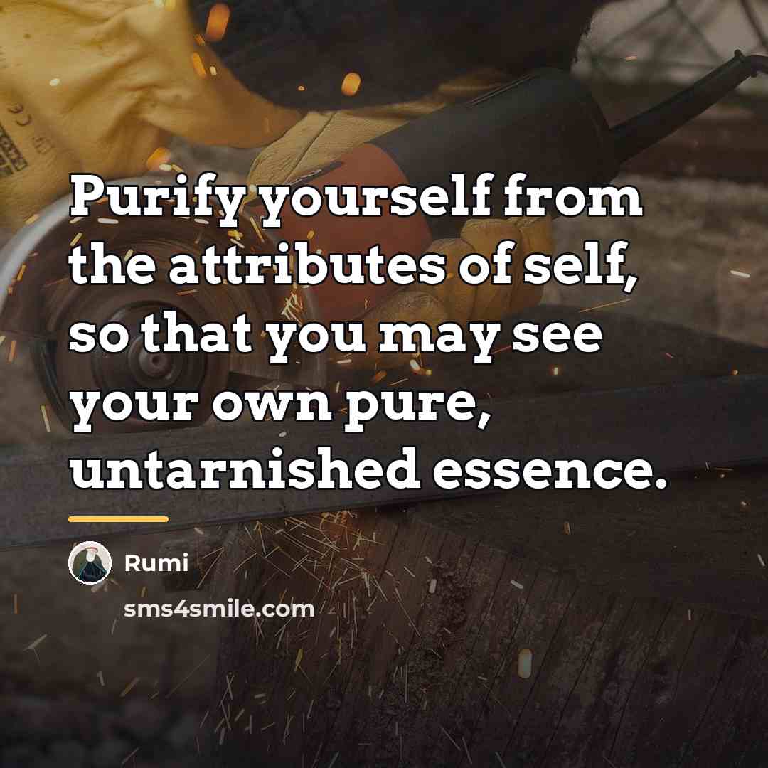 “Purify yourself from the attributes of self, so that you…” quote by Rumi
