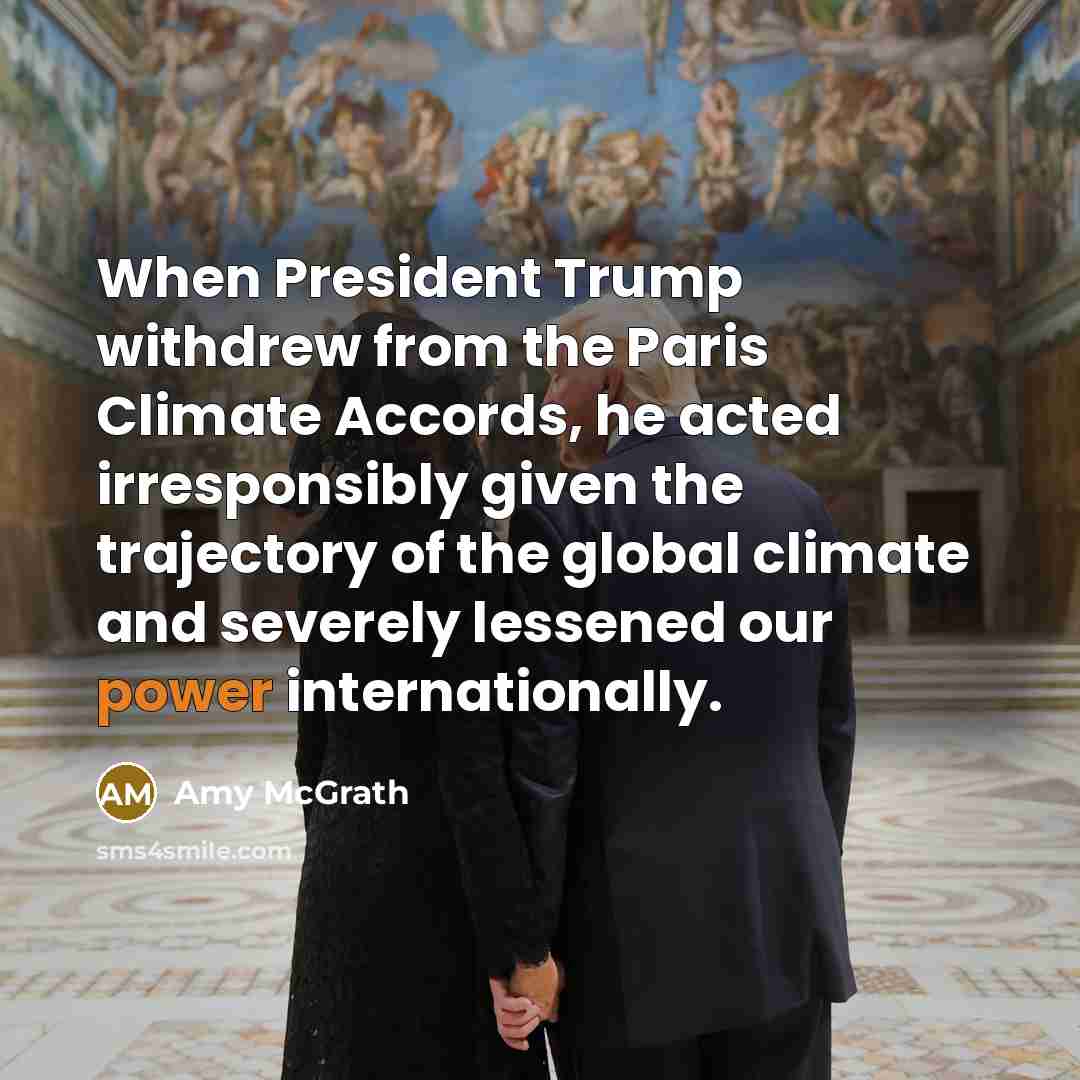 “When President Trump withdrew from the Paris Climate Accords, he…” quote by Amy McGrath