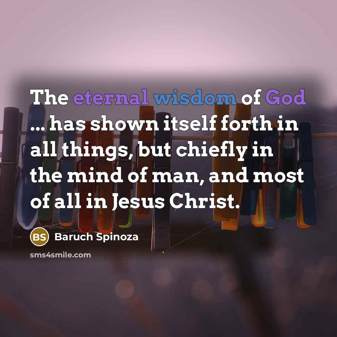 “The eternal wisdom of God ... has shown itself forth…” quote by Baruch Spinoza