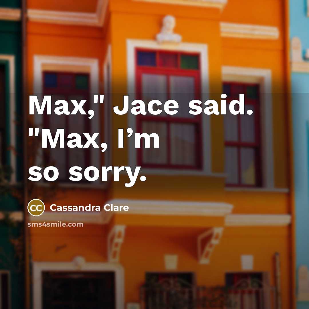 “Max," Jace said. "Max, I’m so sorry.…” quote by Cassandra Clare