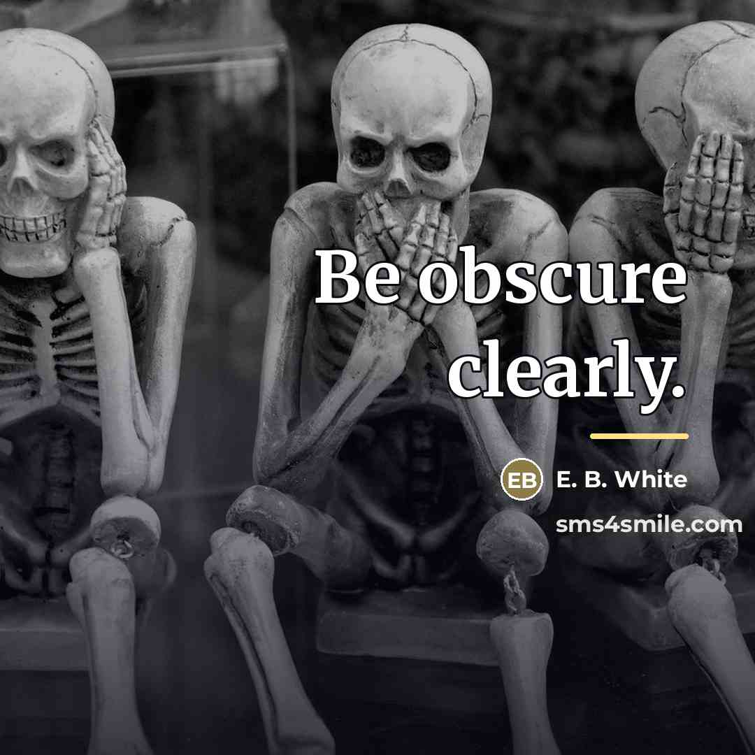 “Be obscure clearly.…” quote by E. B. White