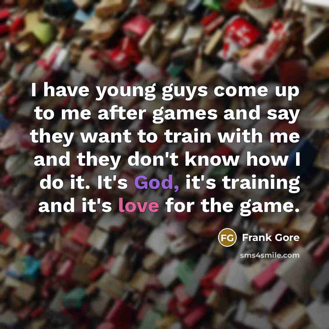 “I have young guys come up to me after games…” quote by Frank Gore