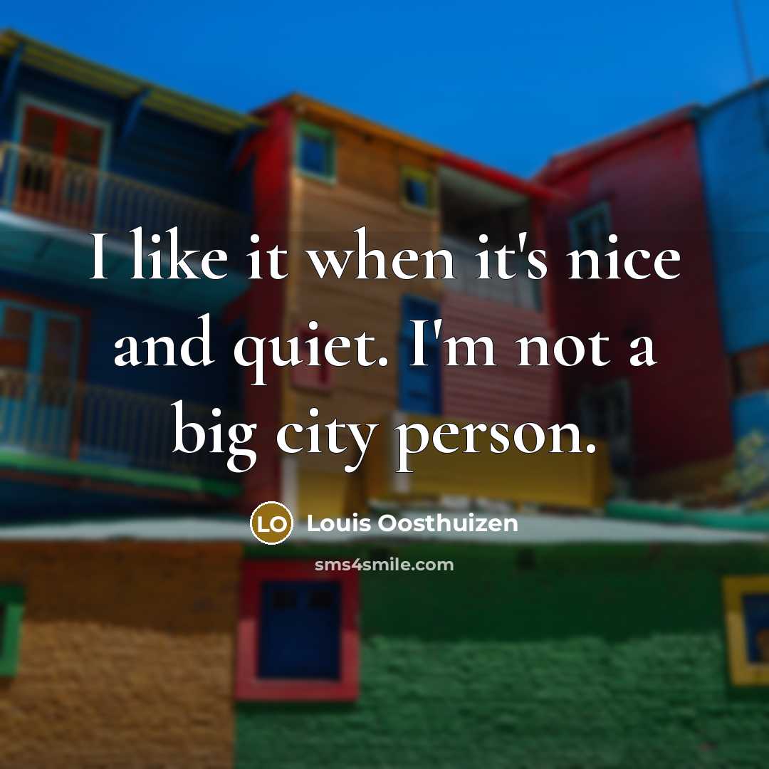 “I like it when it's nice and quiet. I'm not…” quote by Louis Oosthuizen