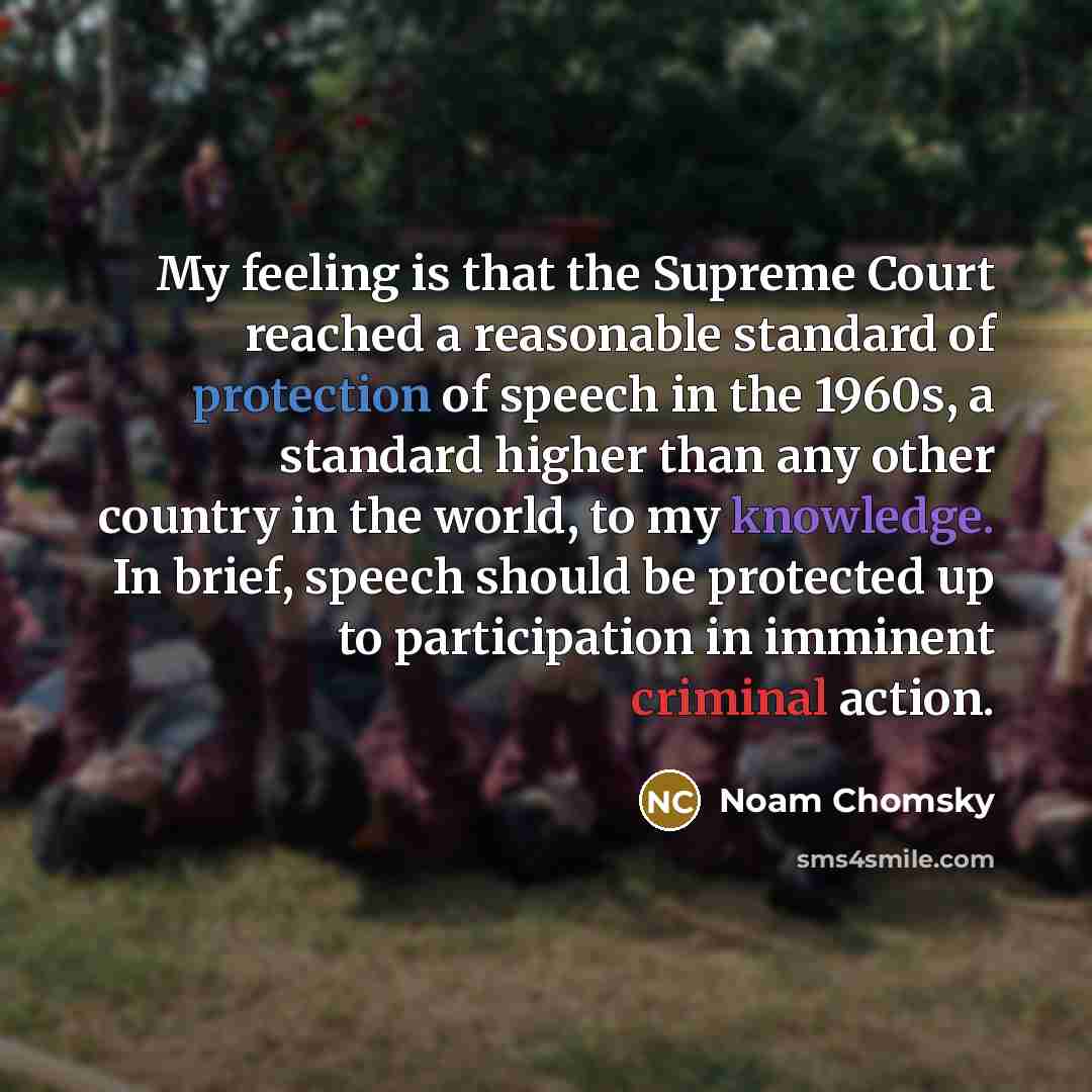“My feeling is that the Supreme Court reached a reasonable…” quote by Noam Chomsky