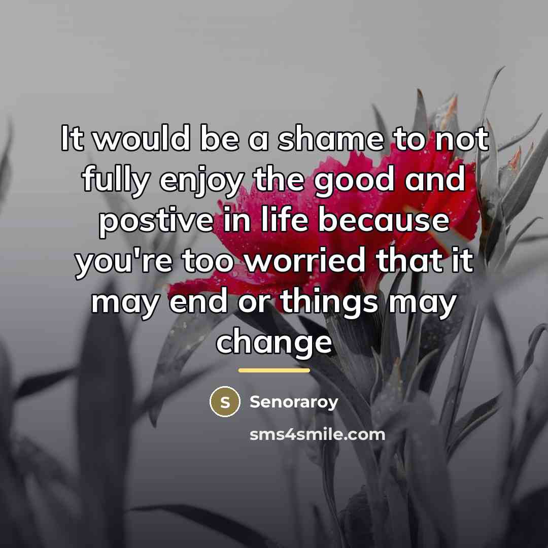 “It would be a shame to not fully enjoy the…” quote by Senoraroy