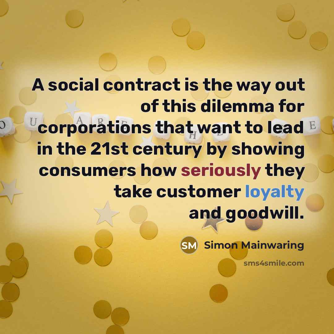 “A social contract is the way out of this dilemma…” quote by Simon Mainwaring