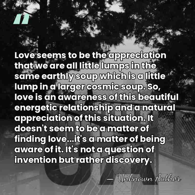 Love seems to be the appreciation that we are all little lumps&hellip; - Ken Dychtwald