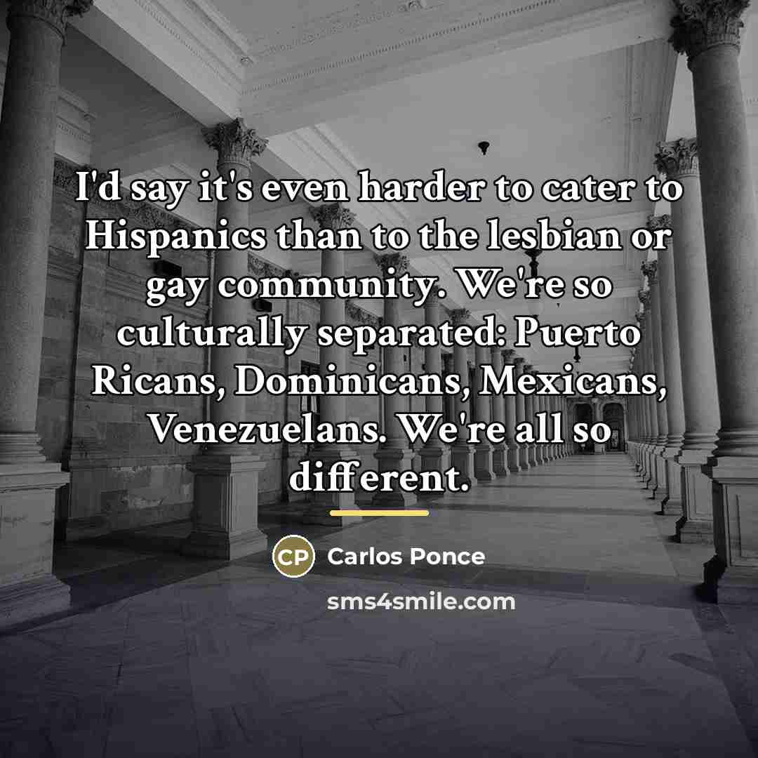 “I'd say it's even harder to cater to Hispanics than…” quote by Carlos Ponce