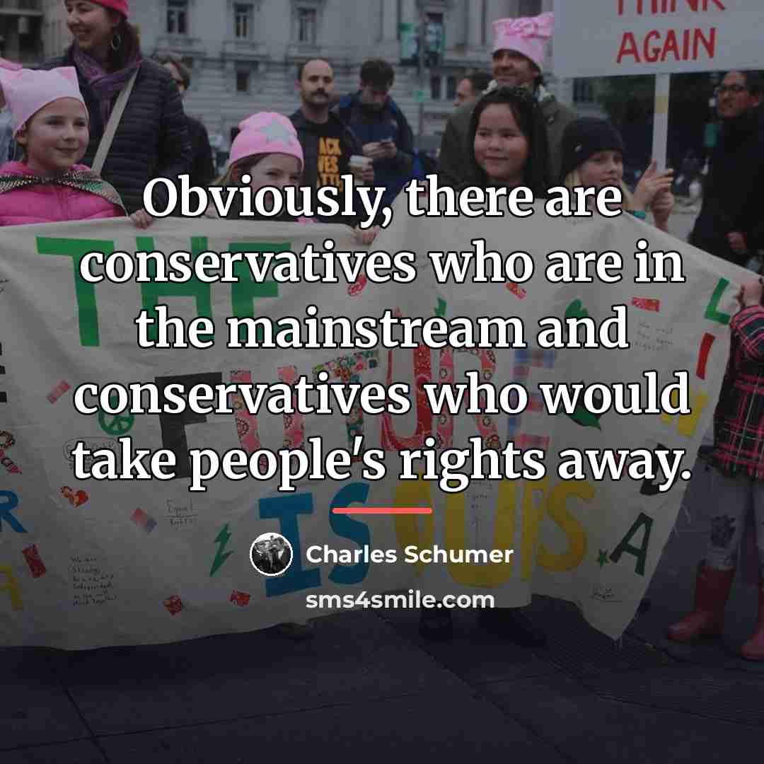 “Obviously, there are conservatives who are in the mainstream and…” quote by Charles Schumer