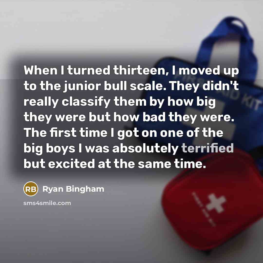 “When I turned thirteen, I moved up to the junior…” quote by Ryan Bingham