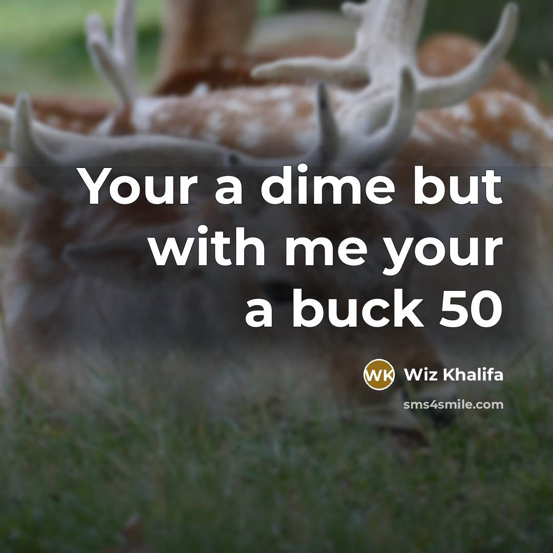 “Your a dime but with me your a buck 50…” quote by Wiz Khalifa