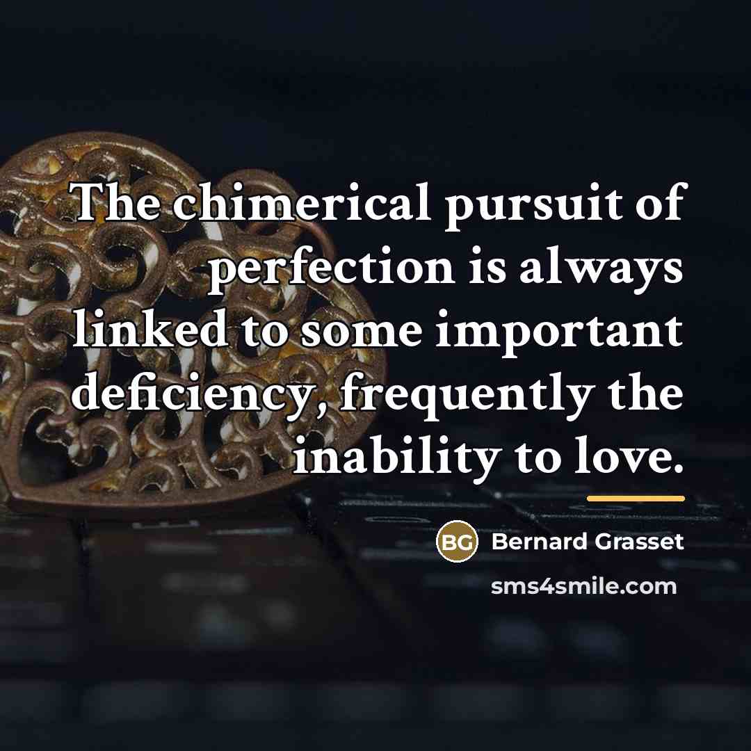 “The chimerical pursuit of perfection is always linked to some…” quote by Anonymous