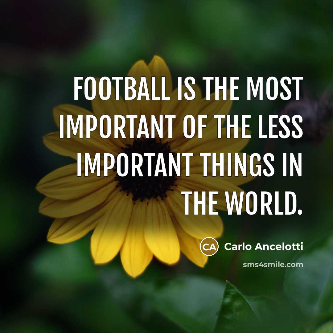 “Football is the most important of the less important things…” quote by Carlo Ancelotti