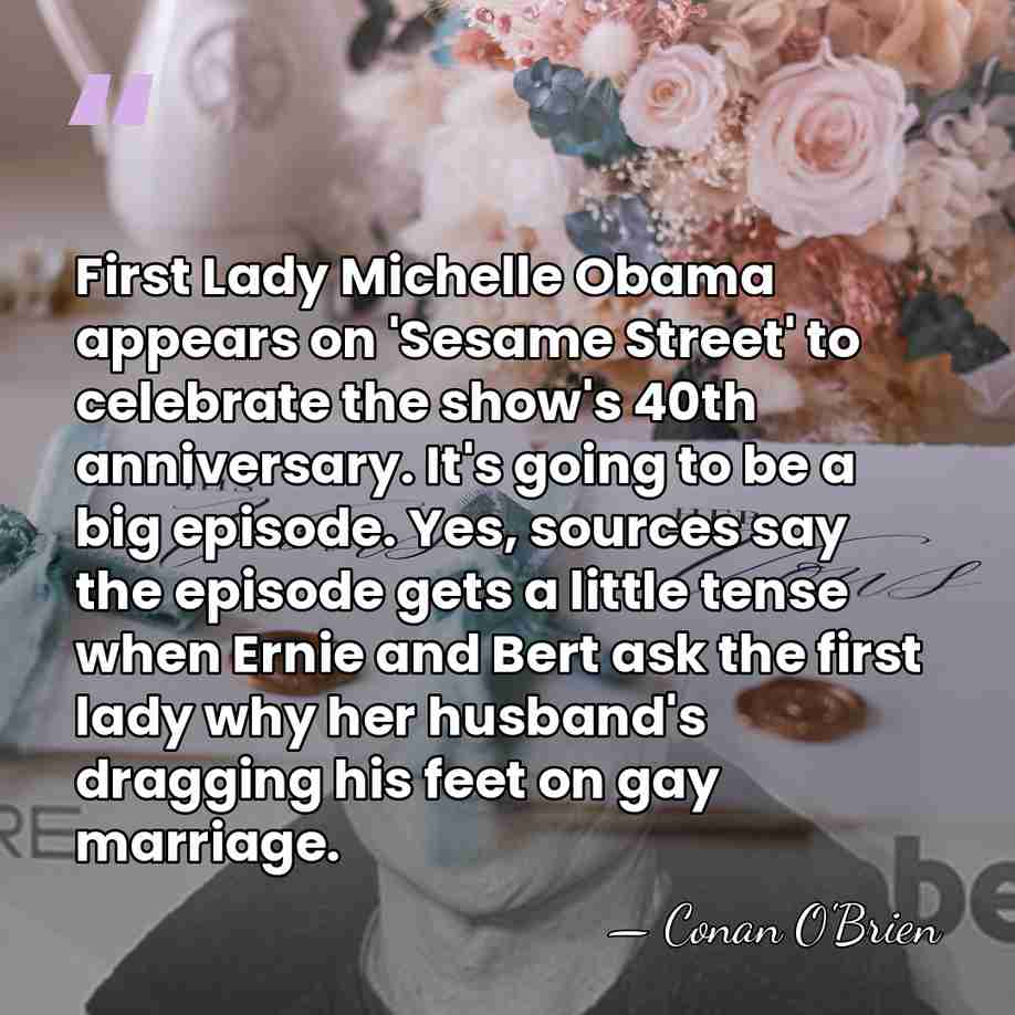 First Lady Michelle Obama appears on 'Sesame Street' to celebrate the show's&hellip; - Conan O'Brien