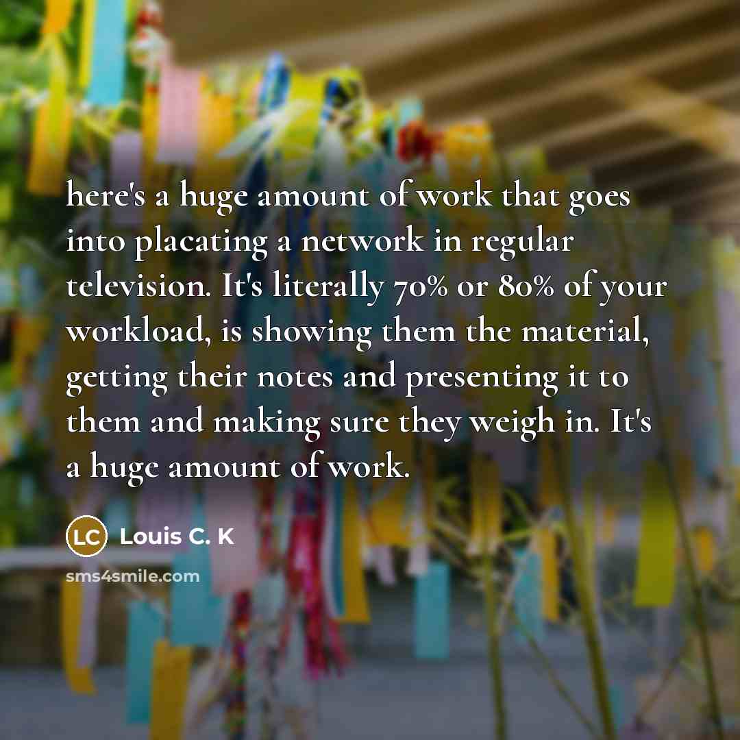 “here's a huge amount of work that goes into placating…” quote by Louis C. K