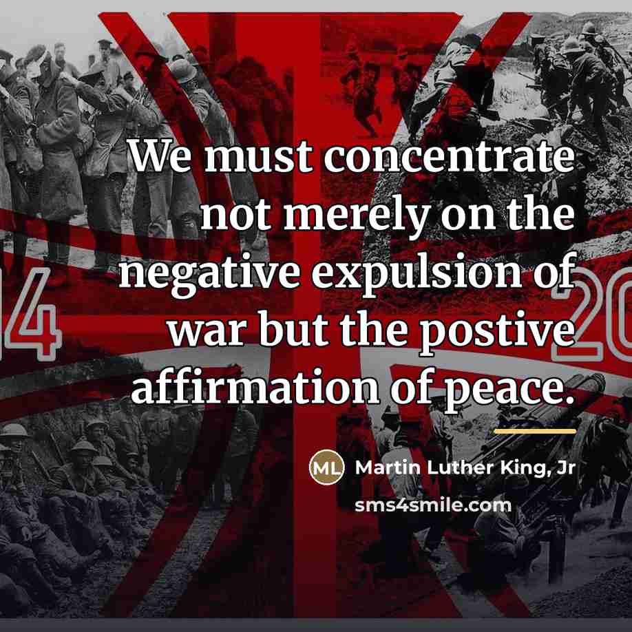 “We must concentrate not merely on the negative expulsion of…” quote by Martin Luther King, Jr