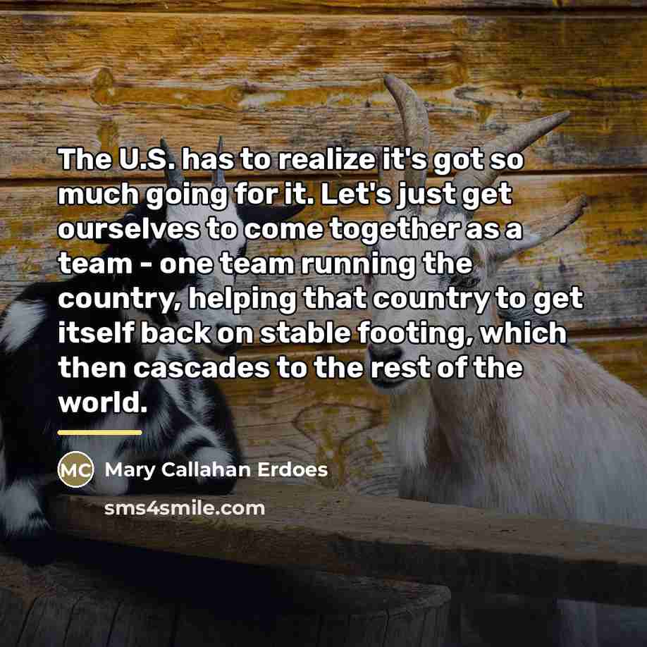 “The U.S. has to realize it's got so much going…” quote by Mary Callahan Erdoes