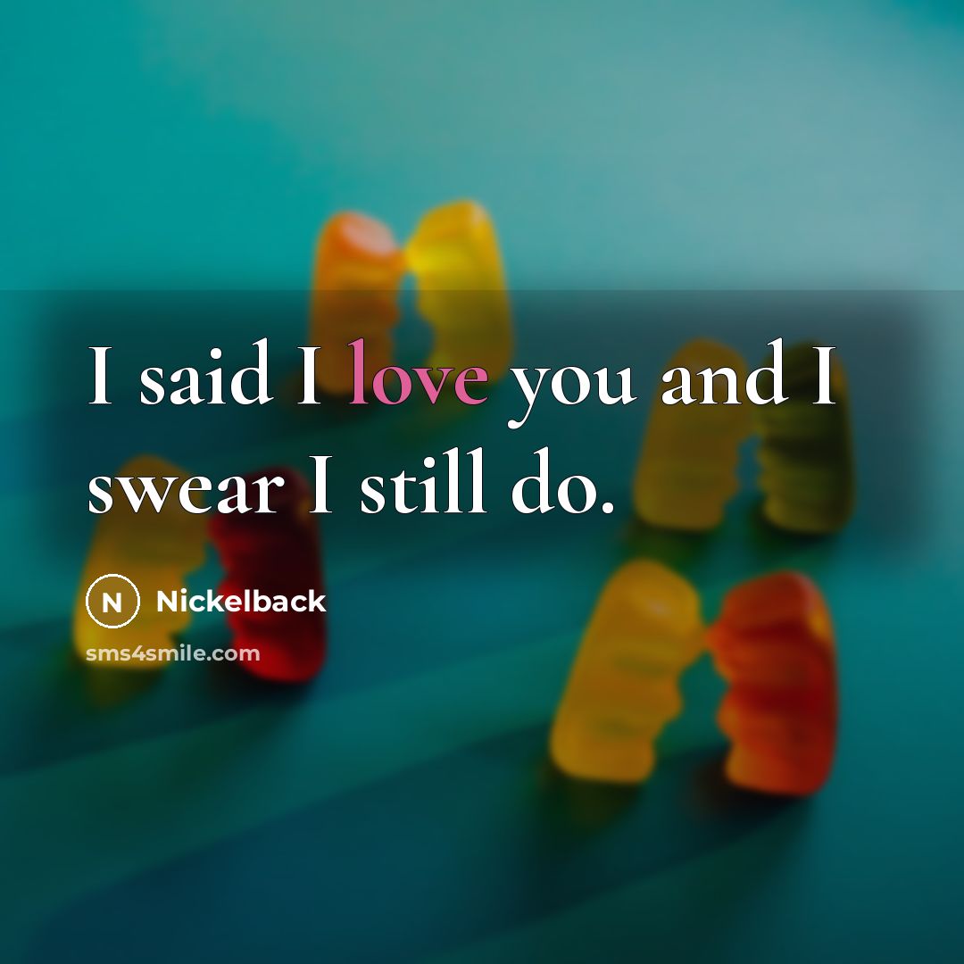 “I said I love you and I swear I still…” quote by Nickelback