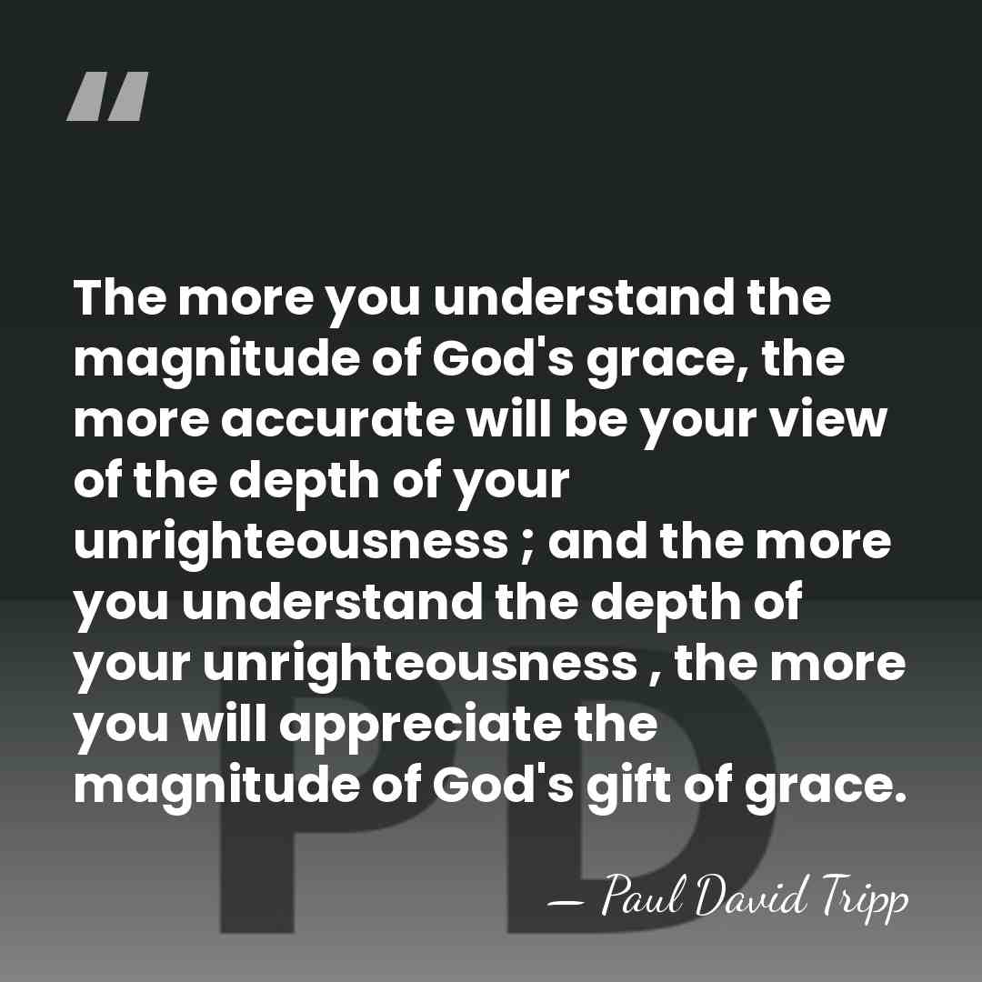 The more you understand the magnitude of God's grace, the more accurate&hellip; - Paul David Tripp