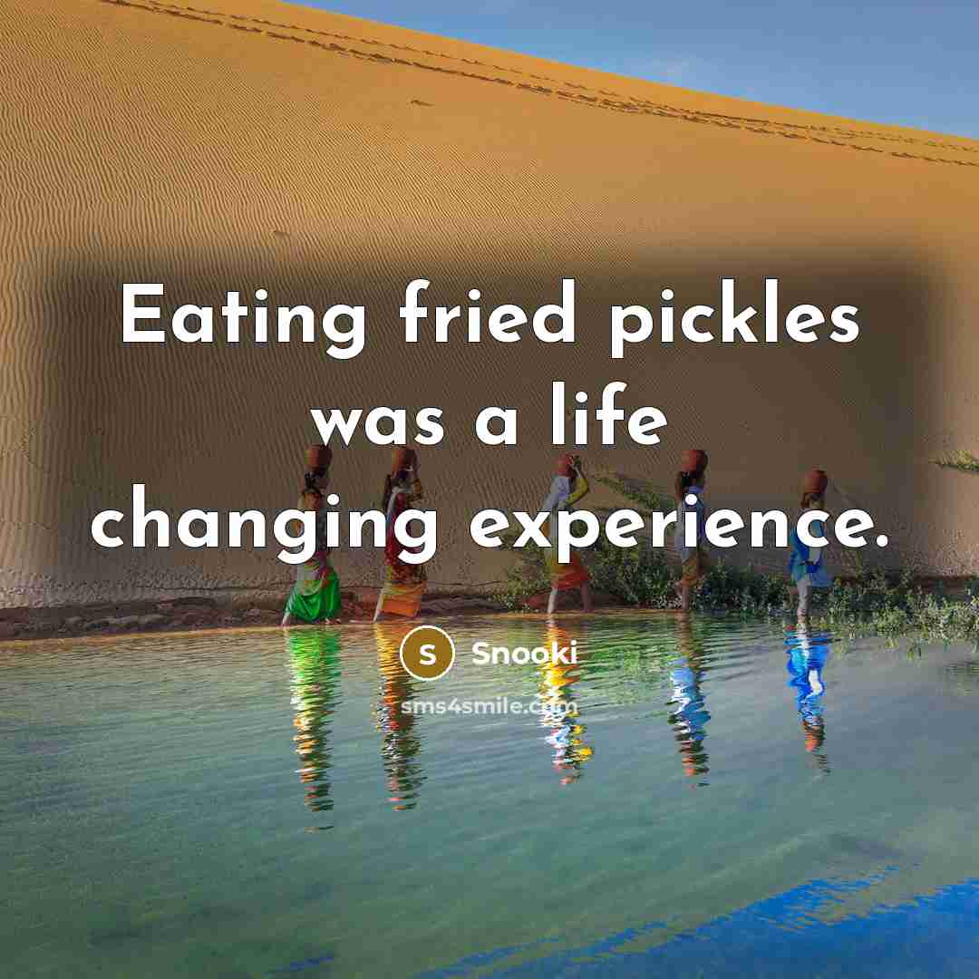 “Eating fried pickles was a life changing experience.…” quote by Snooki