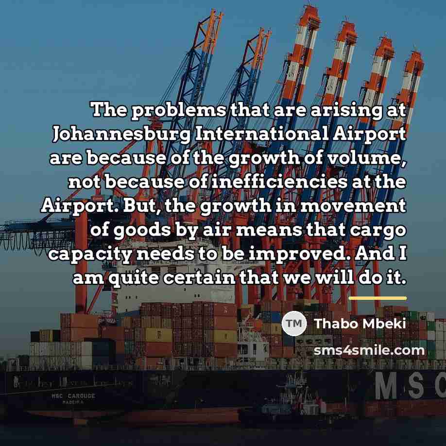 “The problems that are arising at Johannesburg International Airport are…” quote by Thabo Mbeki