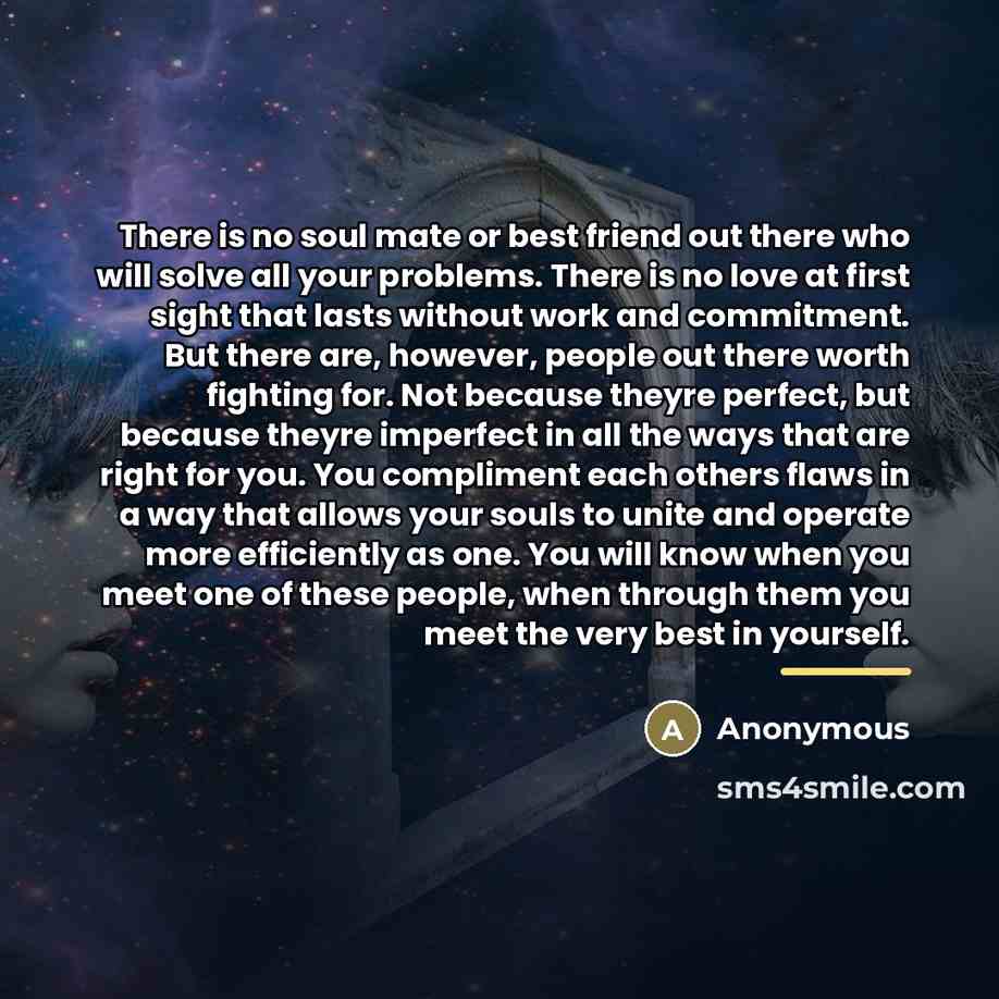 “There is no soul mate or best friend out there…” quote by Anonymous