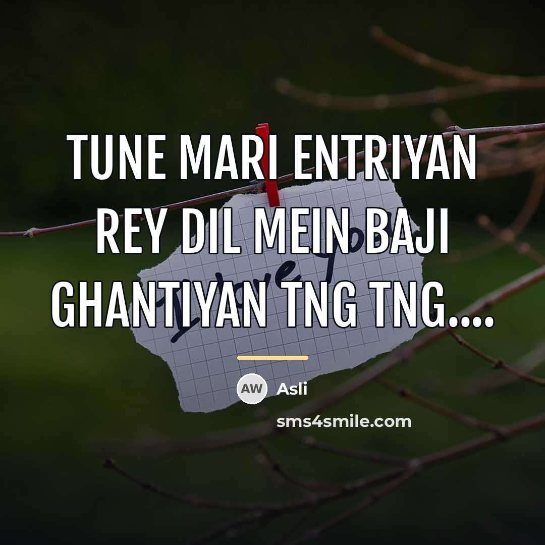 “Tune mari entriyan rey dil mein baji ghantiyan tng tng....…” quote by Asli