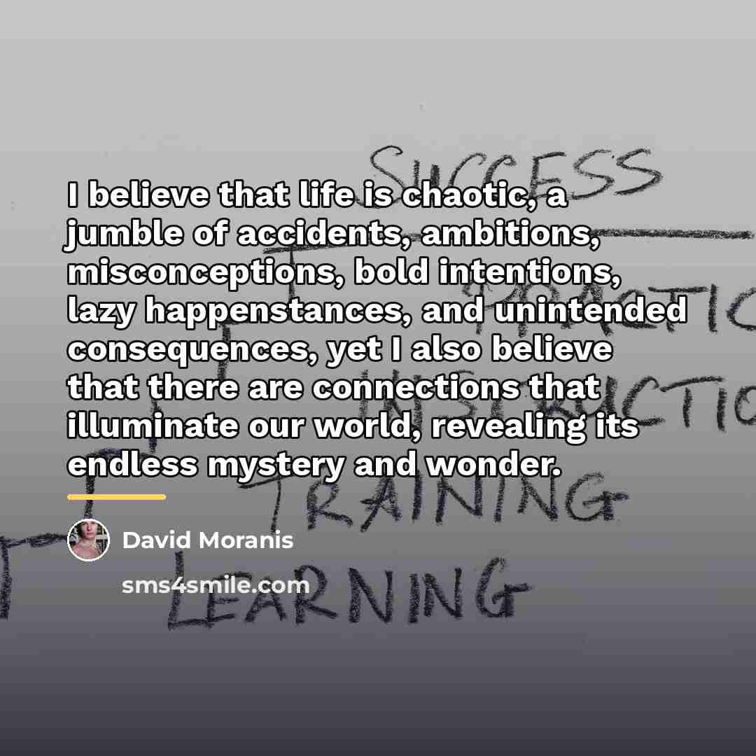 “I believe that life is chaotic, a jumble of accidents,…” quote by David Moranis