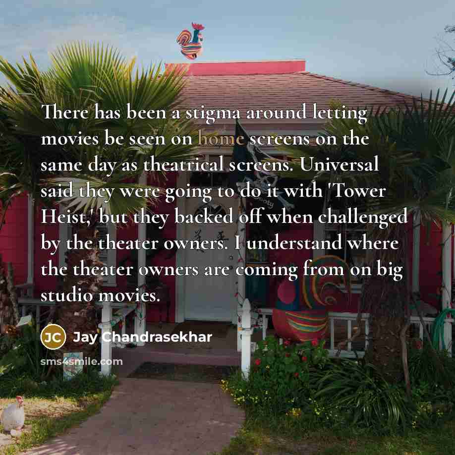“There has been a stigma around letting movies be seen…” quote by Jay Chandrasekhar