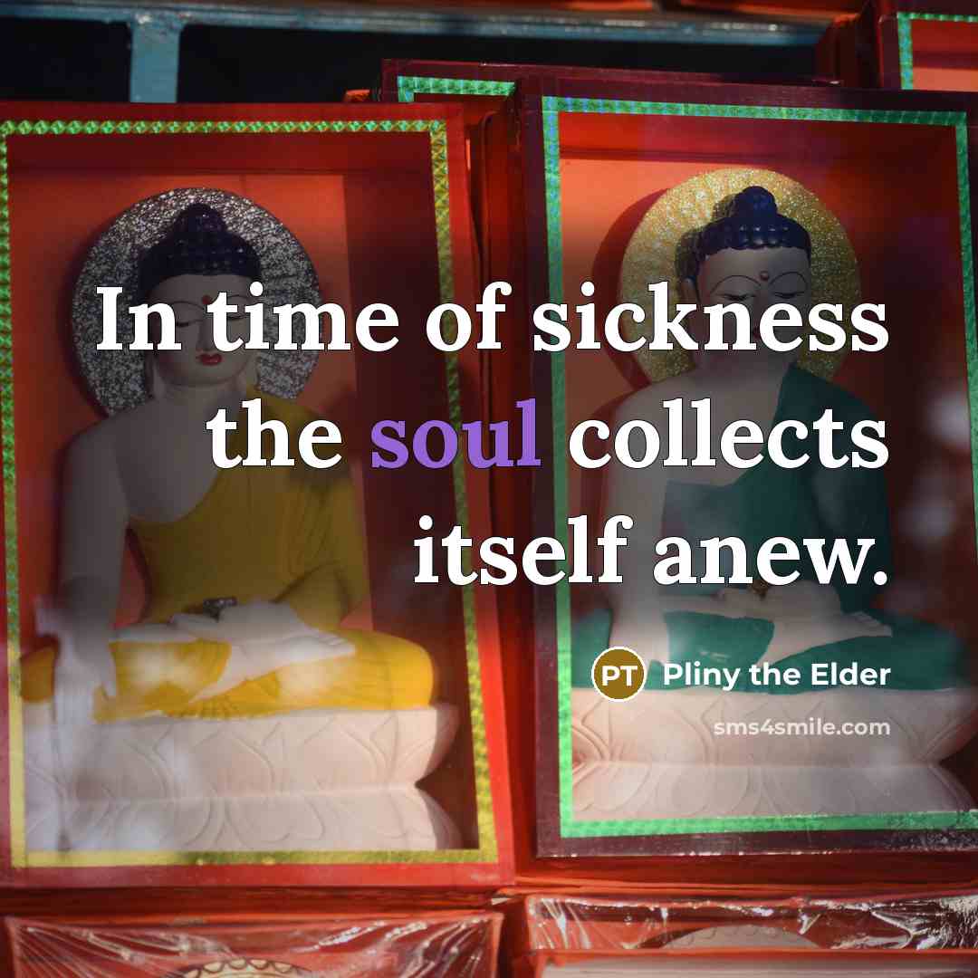 “In time of sickness the soul collects itself anew.…” quote by Pliny the Elder